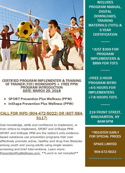 New York State Certified Prevention Plus Wellness Program Implementer & Training of Trainer Workshop