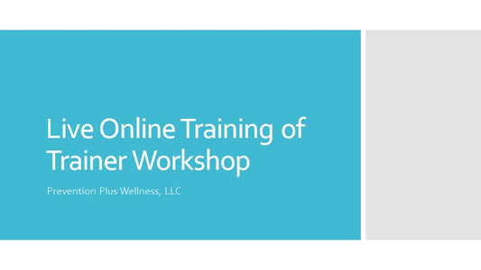 Live Online Training of Trainer Workshop